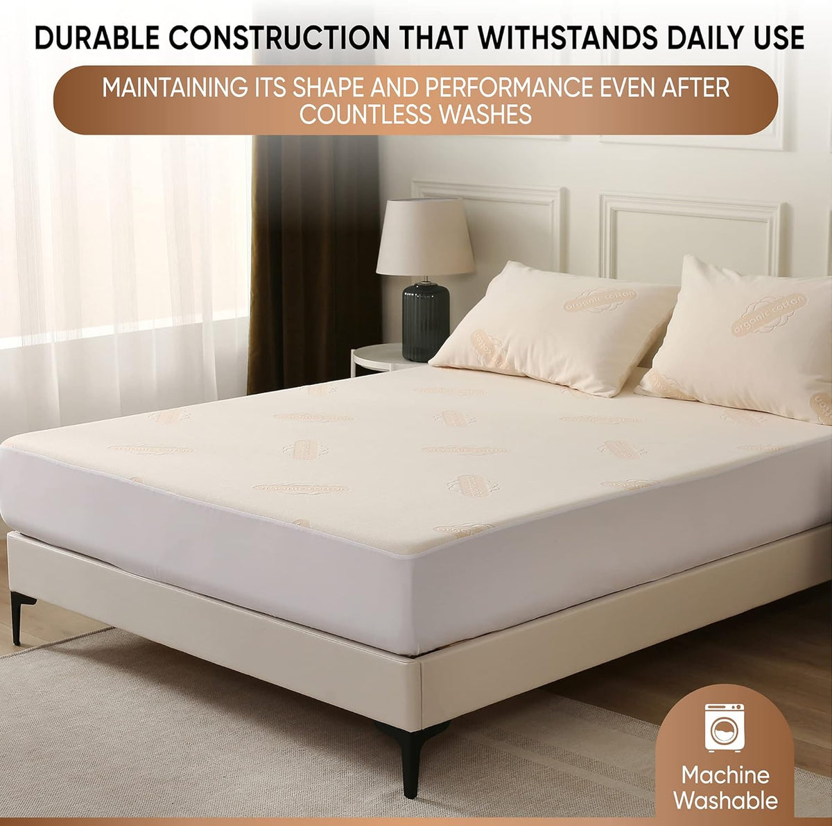 Waterproof Organic Mattress Protector California King - Organic Cotton Breathable Mattress Pad