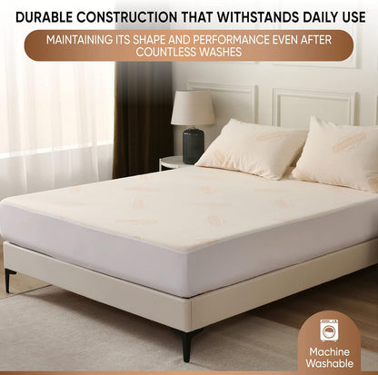 Waterproof Organic Mattress Protector Twin XL - Organic Cotton Breathable Mattress Pad Cover - 200