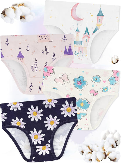 Girls' Underwear,Soft Cotton Tagless Panties for Toddlers' & Little Kids' Comfort,Breathable