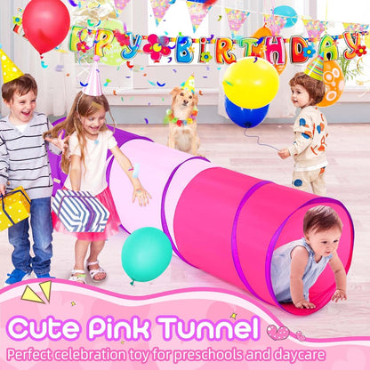Kids Play Tunnel Tent for Toddler, 6-ft Pop Up Crawl Tunnel Toy for Baby Infant Children or Dog