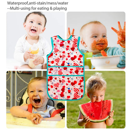Joyo roy Mess Proof Baby Bibs for Eating Waterproof Toddler Bibs 2-4 Years Soft Machine Washable