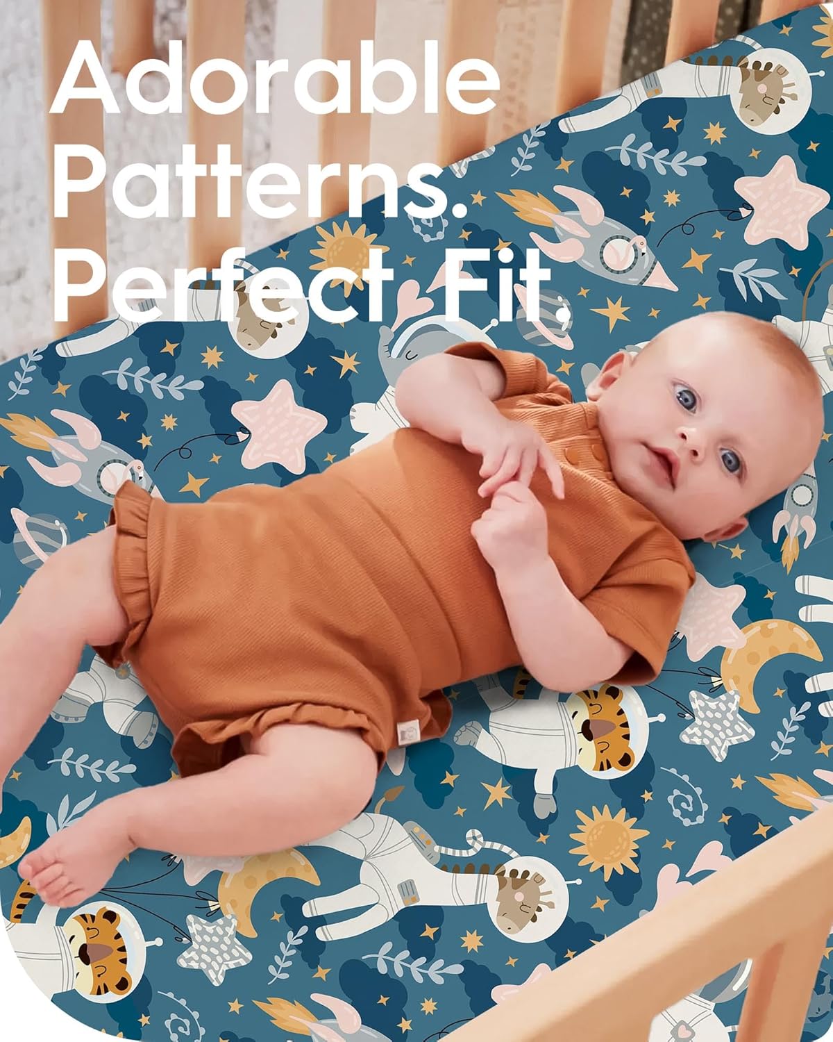Premium Fitted Baby Boy Crib Sheets for Standard Crib Mattress - Ultra-Soft Jersey Knit Crib