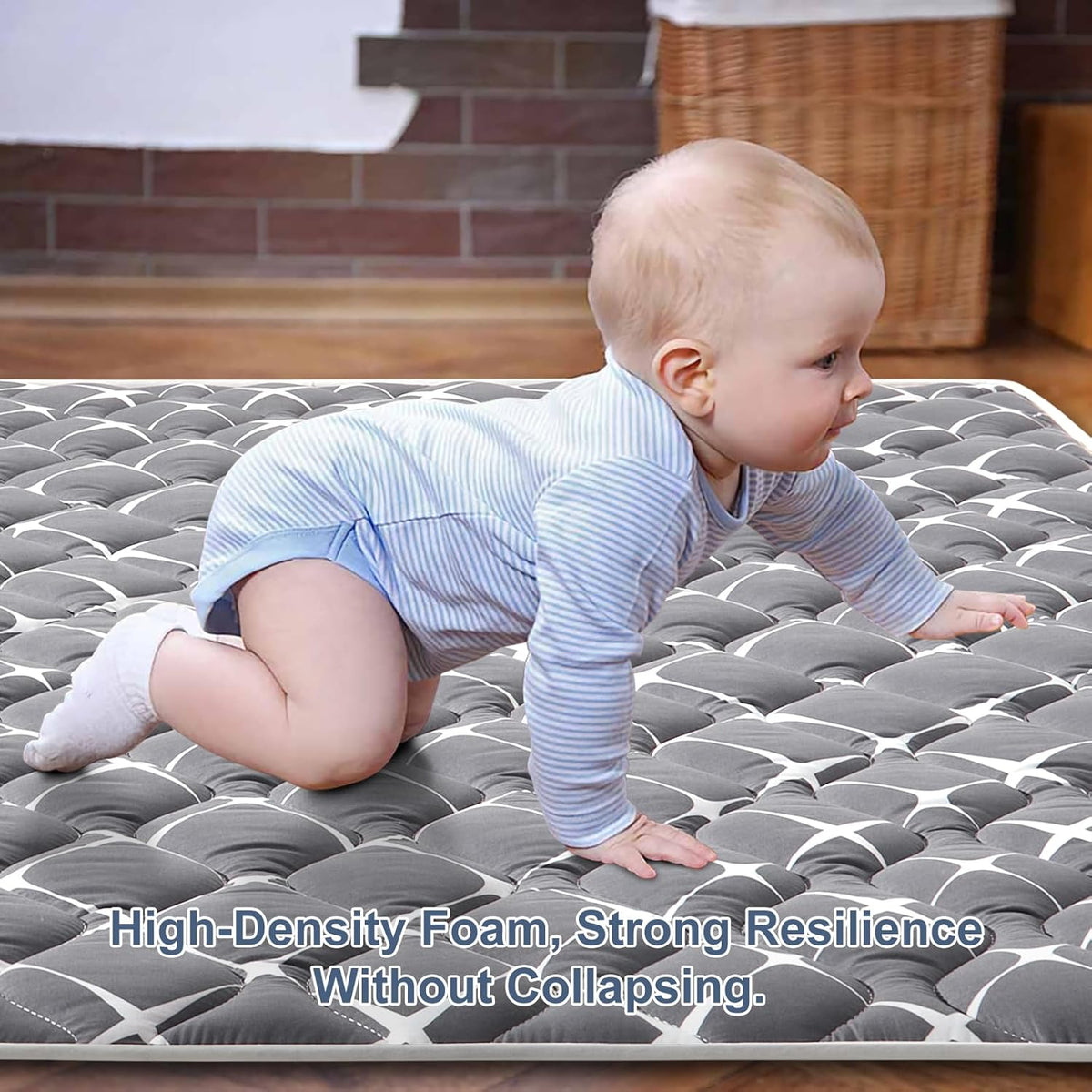Vibe bear Baby Play Mat 6ft X 4ft, Thicker Foam One-Piece Crawling Mat, Extra Large Anti- Slip