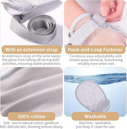 Kids Anti-Scratch Mittens – Soft Safety Restraint Gloves for Children with Autism, Sensory Needs