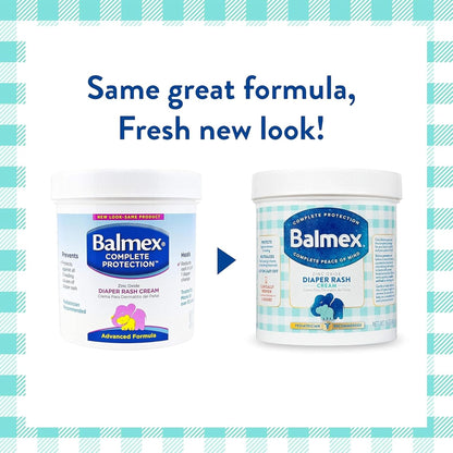 Balmex Complete Protection Daily Baby Diaper Rash Cream, Clinically Proven To Reduce Redness in