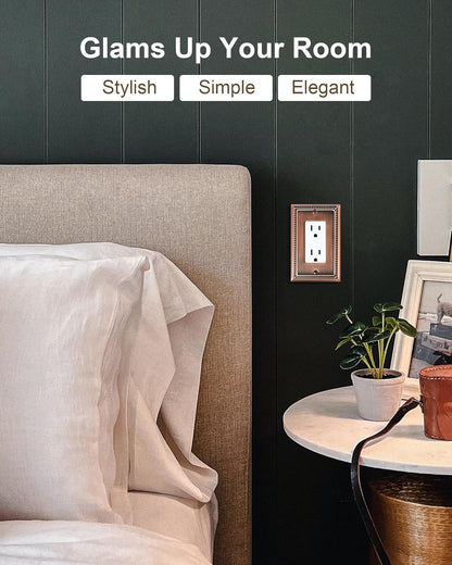 4-Pack Decorator Outlet Cover Plate, Decorative Switch Plates and Outlet Covers, Antique Copper