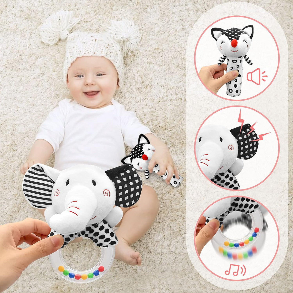Baby Rattles 0-6 Months Newborn Toys Infant Toys 0-6 Months Rattles for Babies 0-6 Months Baby Toys
