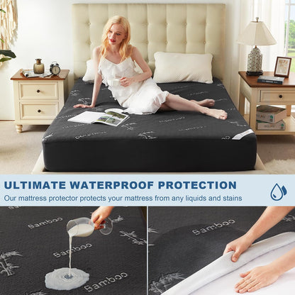 BEDLORE Twin Size Mattress Protector Waterproof, Mattress Pad Fitted 6-15 Inch Deep Pocket, 3D Air