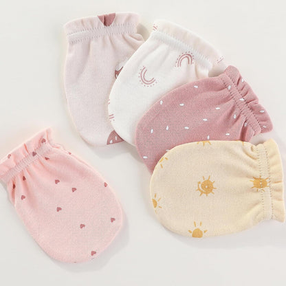Newborn Baby Boy Girl Caps Mittens Socks Set Cotton Baby Essentials Accessories (Hats+Gloves+Socks)