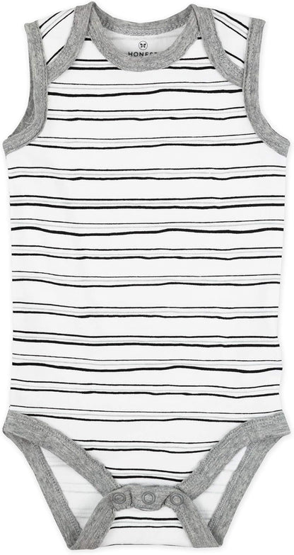 Sleeveless Bodysuits One-piece 100% Organic Cotton for Baby Boys, Girls, Unisex