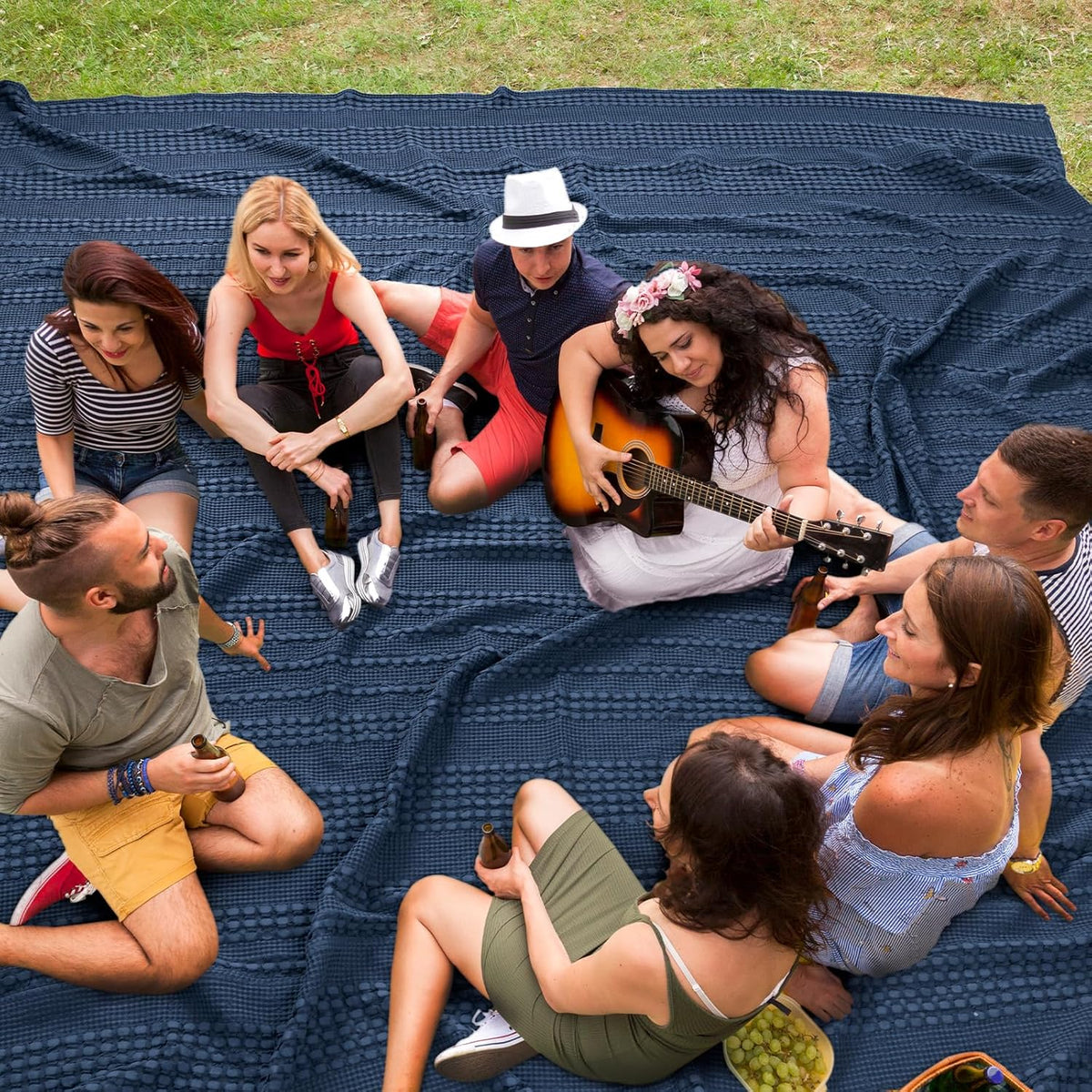 PHF 100% Cotton Waffle Blanket Oversized King 120"x120", Lightweight Breathable Extra Large 10'x10'