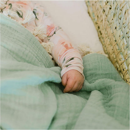 Crane Baby Muslin Swaddle Blanket, Soft Cotton Lightweight Nursery and Stroller Blanket for Baby