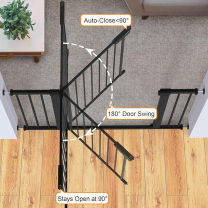 Cumbor 36" Extra Tall Baby Gate for Dogs and Kids with Wide 2-Way Door, 29.7"- 46" Width, and Auto