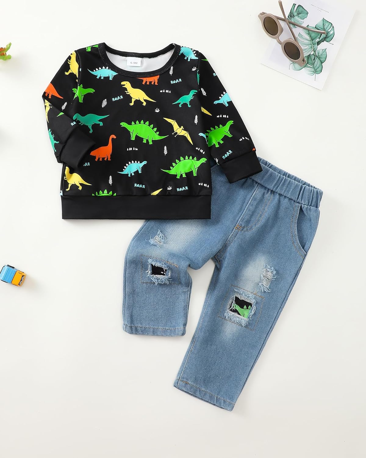 Toddler Baby Boy Outfits Fall Winter Clothes Color Block Long Sleeve Sweatshirt Tops + Jogger Pants