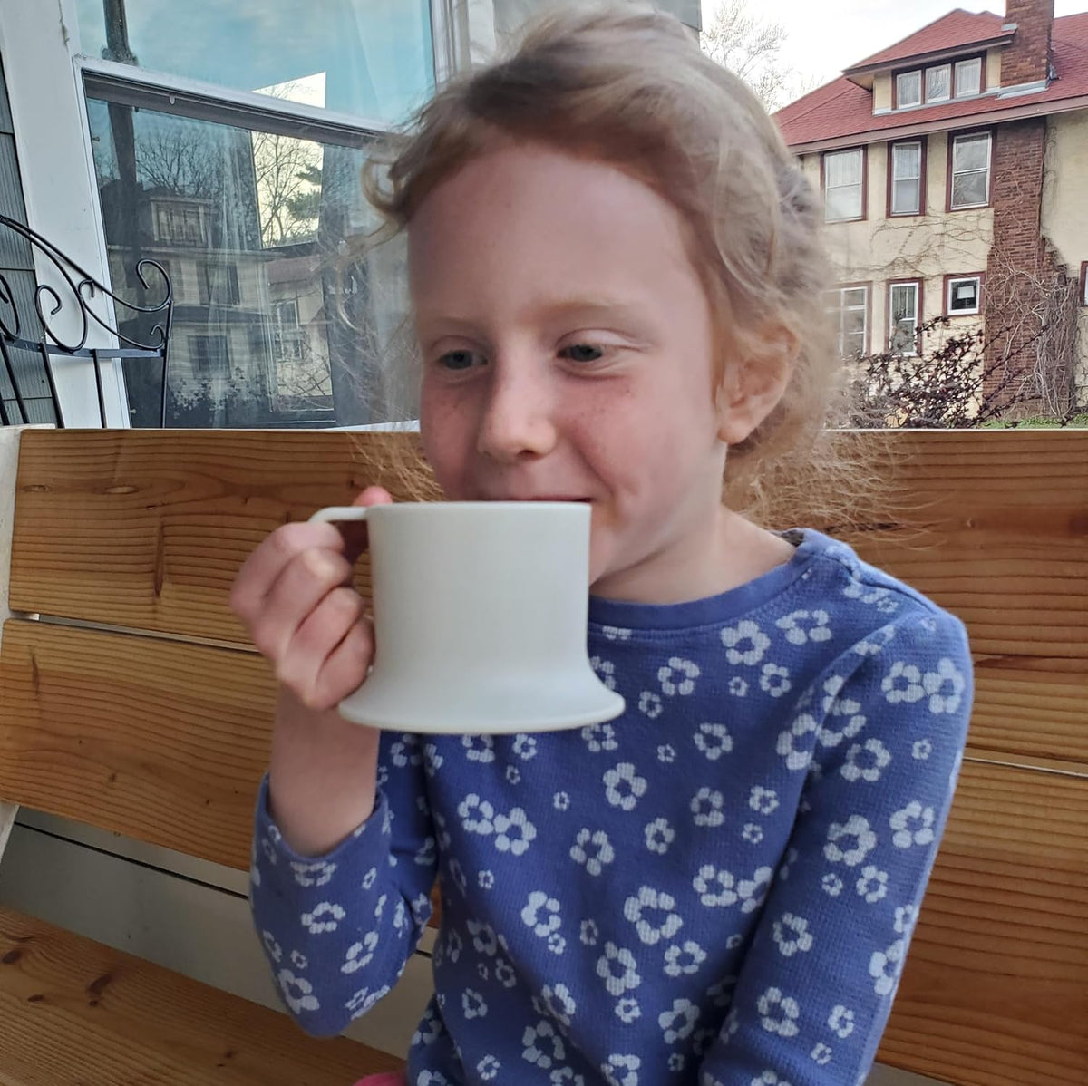 Kids Tumbler and Teacup | 2 Cup Set (6 & 7 Oz) Dishwasher/Microwave Safe 3.5" x 4" | 2 Wide Base
