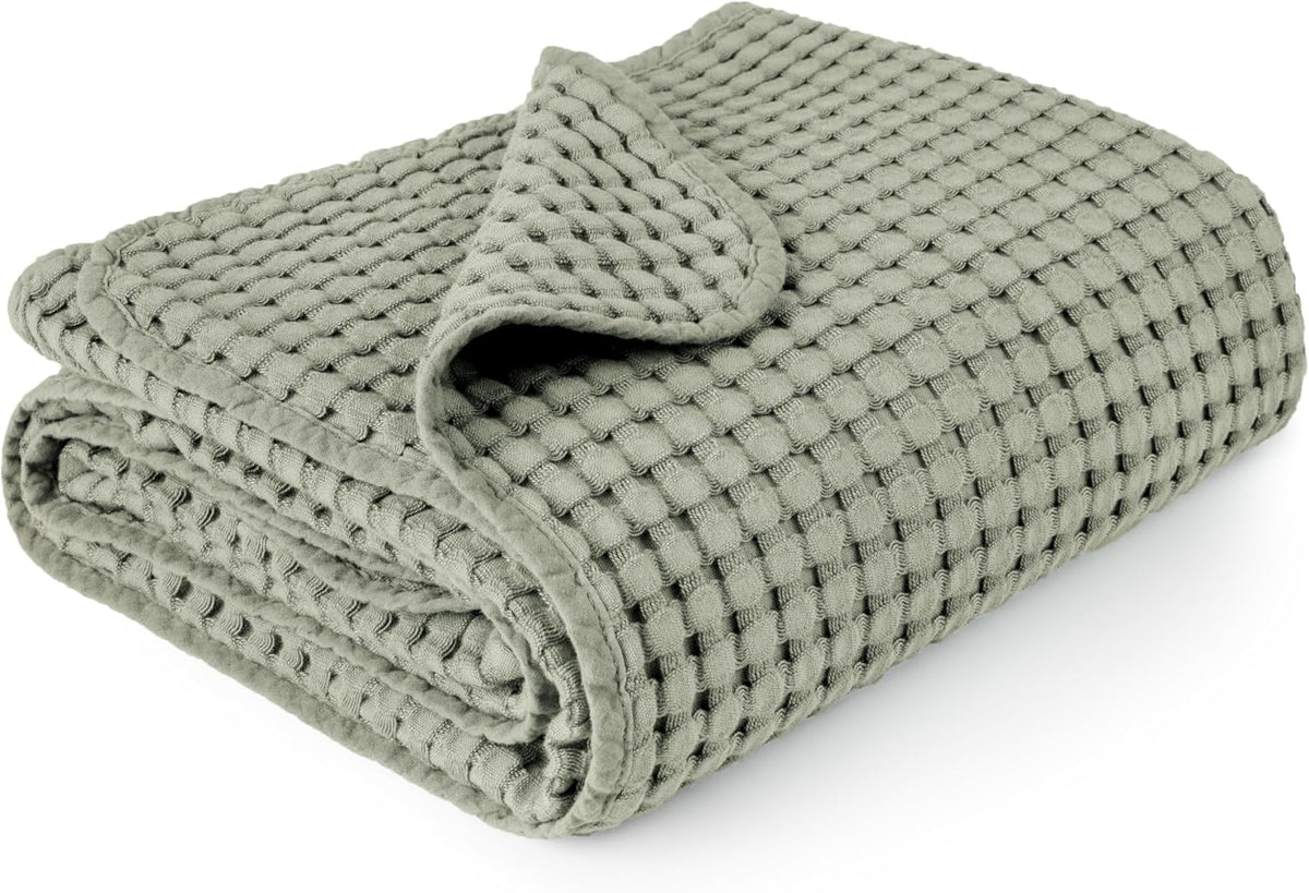 Konssy Waffle Baby Blanket - Soft & Cozy Nursery Swaddle Blanket, Lightweight Toddler Throw for