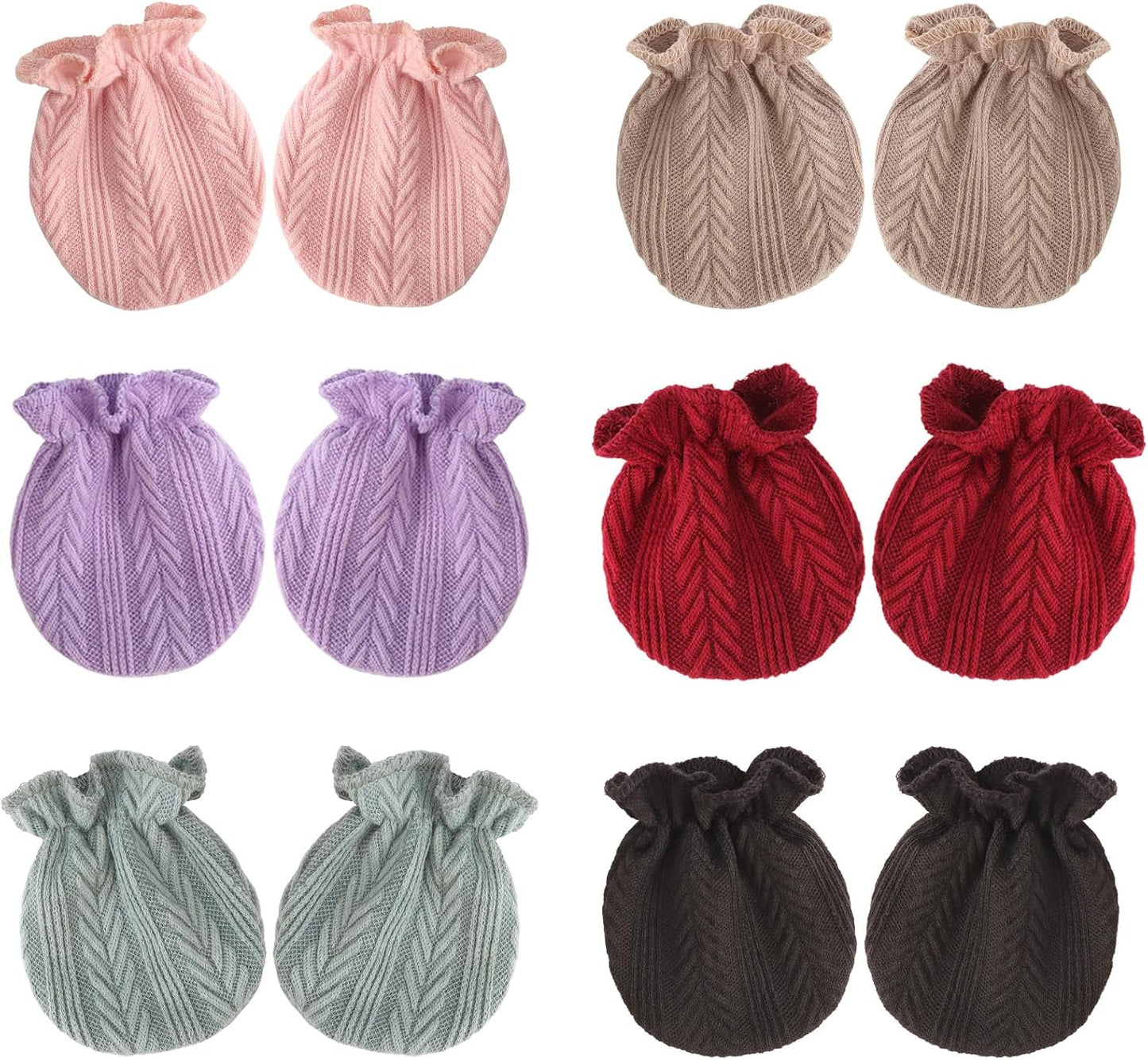 BQUBO Newborn Infant Toddler Mittens No Scratch Cotton Elastic Wrist Gloves Hypoallergenic for 0-6