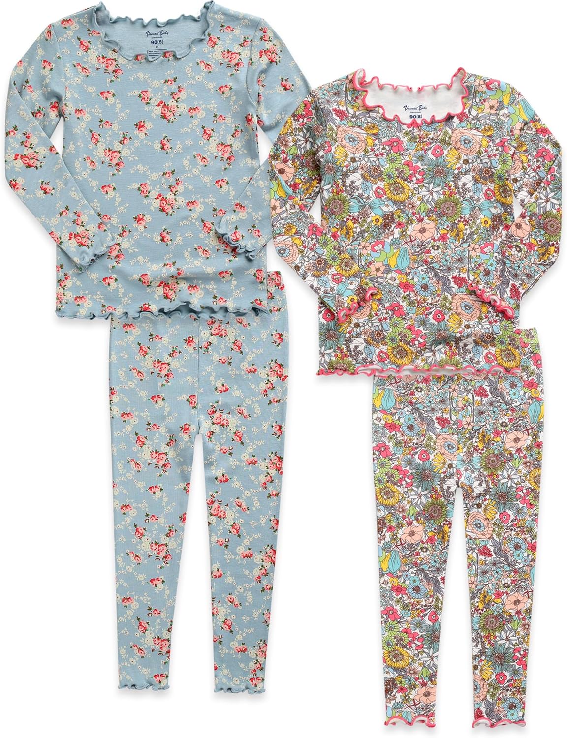 VAENAIT 6M-12Y Toddler Kids Girls Boys Soft Comfy Modal Tencel Solid Raglan Sleepwear Pajamas Pjs