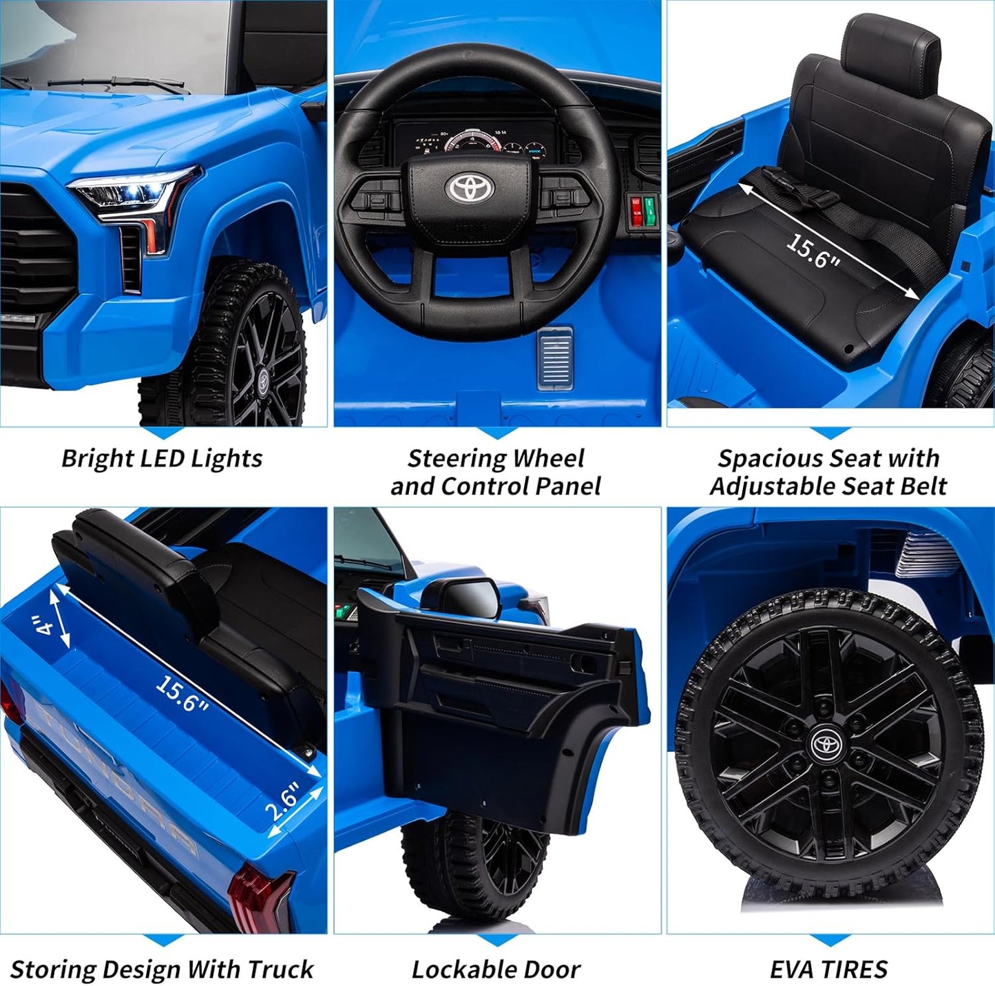 Electric Car for Kids, Licensed Toyota Tundra 12V Electric Truck, Off-Road Kids Pickup Car