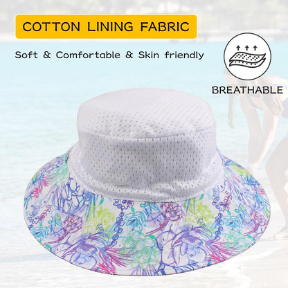 Peecabe Summer Baby Sun Hat for Boys Girls UPF 50+ Wide Brim Toddle Bucket Hat Adjustable Baby