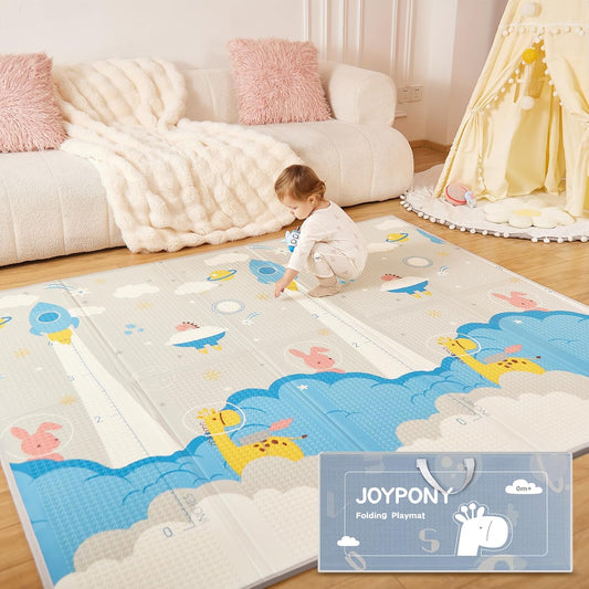 Baby Play Mat, 71x59 Inch Foldable Play Mats for Babies and Toddlers, Waterproof & Anti-Slip