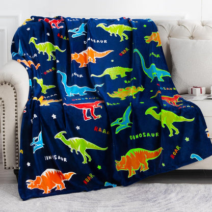 Dinosaur Gifts Toys for Boys Girls - Glow in The Dark Dino Blanket Best Christmas Birthday