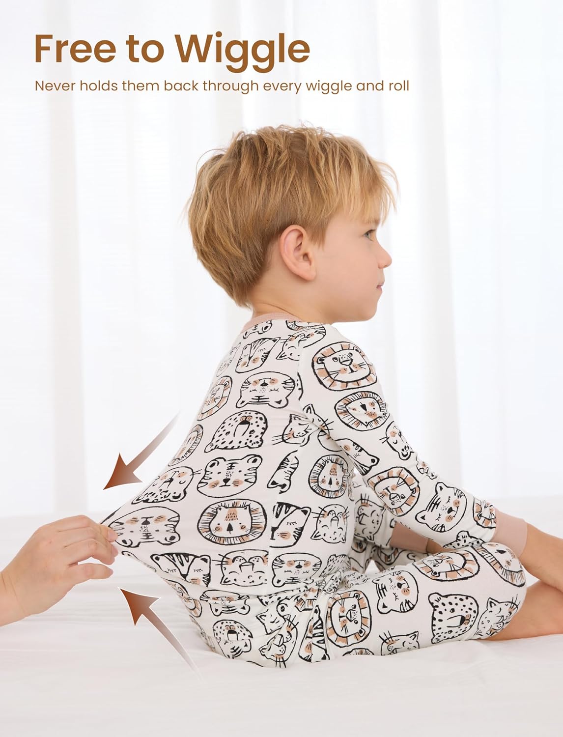 PATPAT Bamboo Viscose Pajama Set for Toddlers with Improved Tensile Strength, Snug Fit Pjs Sleeper