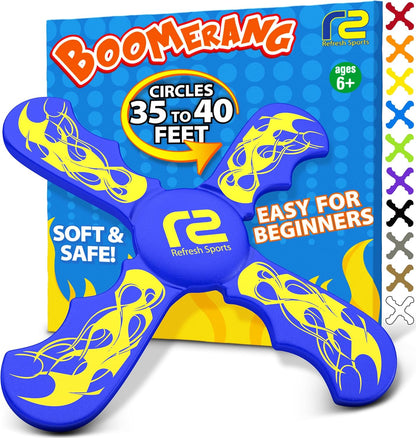 Fun Boomerang - Kids Outdoor Flying Disc Game - Soft & Easy to Use - Birthday Gifts for Boys &