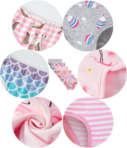 Cadidi Dinos Little Girls' Soft Cotton Underwear Kids Cool Breathable Comfort Panty Briefs Toddler