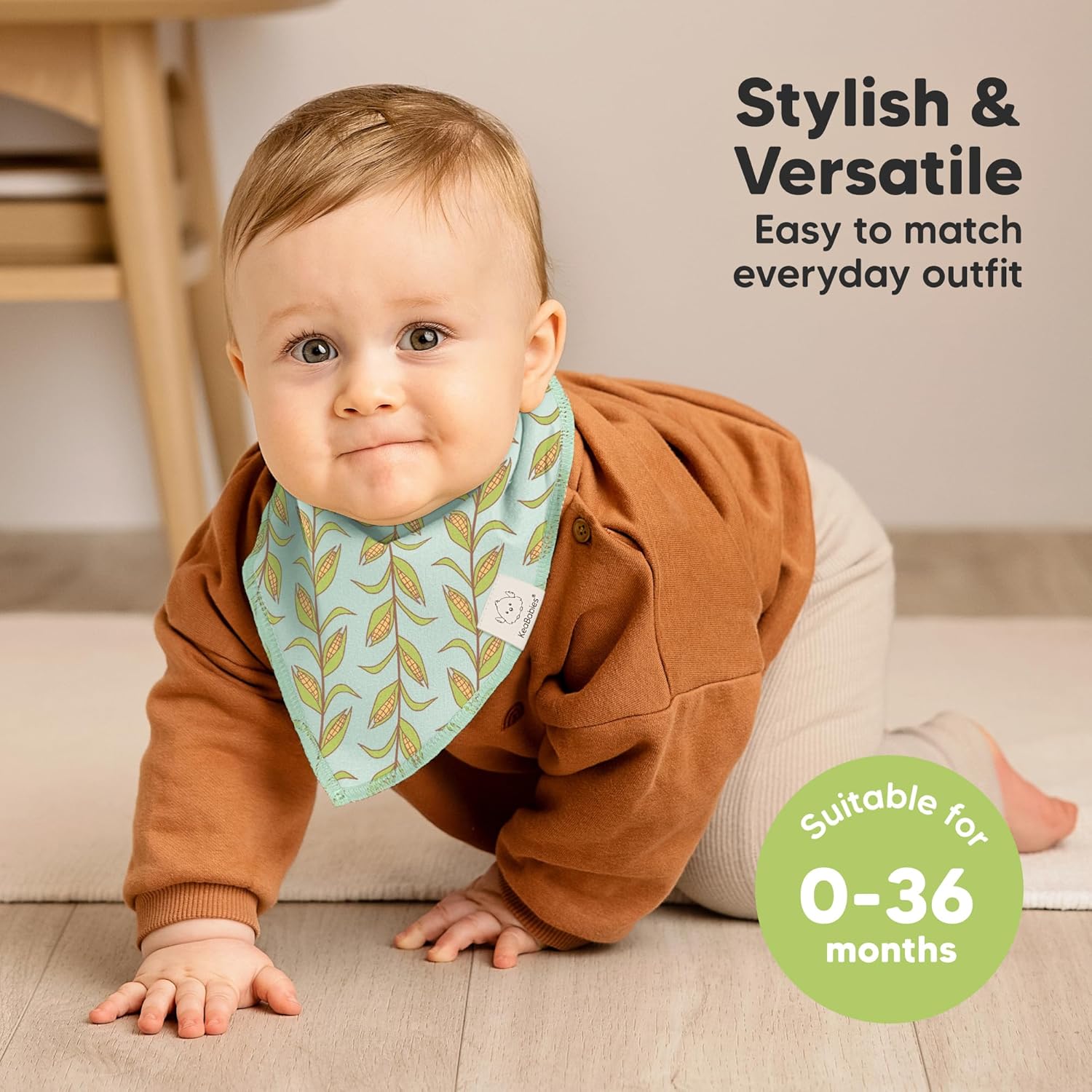 8-Pack Organic Baby Bandana Bibs for Boys, Girls - Super Absorbent Triangle Baby Bibs for Drooling
