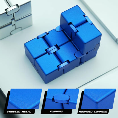 Infinity Cube, Fidget Toys Metal, ADHD Desk Toys for Anxiety, Sensory Items for Adults, Cool