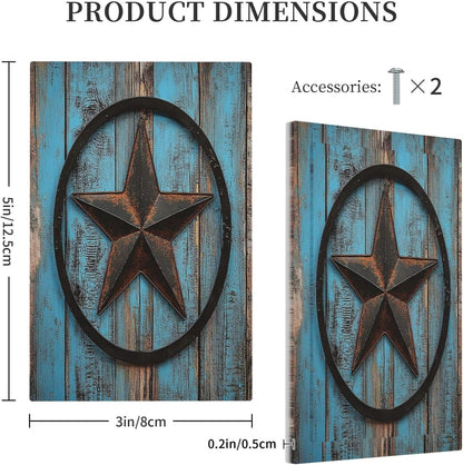 Light Switch Cover Plate Rustic Wood Country Barn Texas Star On Teal 1 Gang No Device Blank