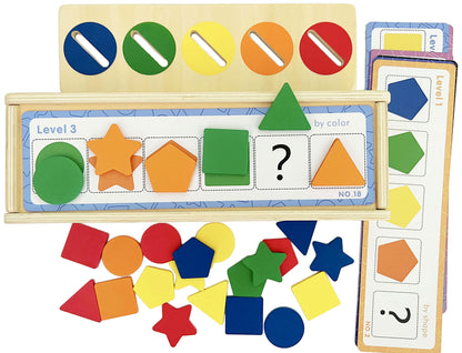 Dailyfunn Montessori Toys Color&Shape Sorting Learning Matching Box for Baby Toddlers 1-3 Year Old