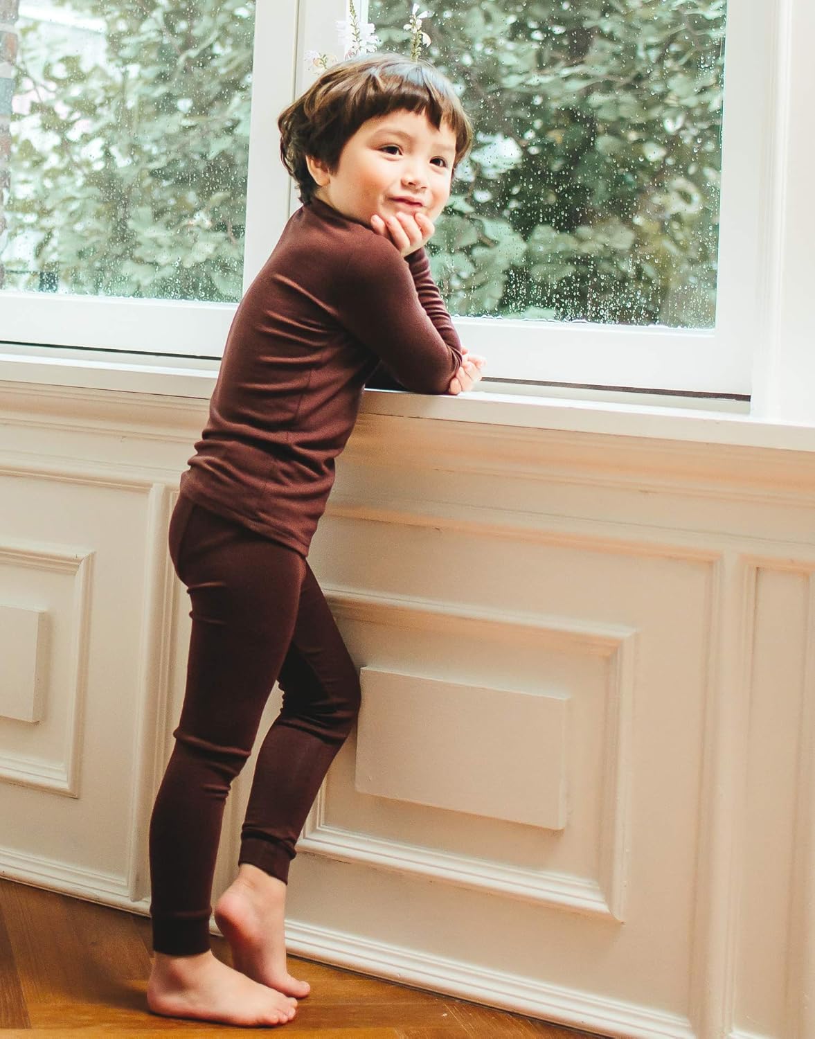 VAENAIT 6M-12Y Toddler Toddler Kids Toddler Girls Boys Soft Comfy Modal Tencel Solid Raglan