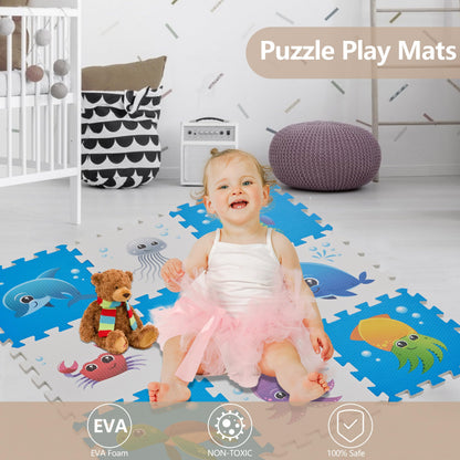 PLAY 10 Puzzle Play Mat, Foam Floor Tiles, Children’s Foam Puzzle Mat Baby Floor Play Mat 34×34