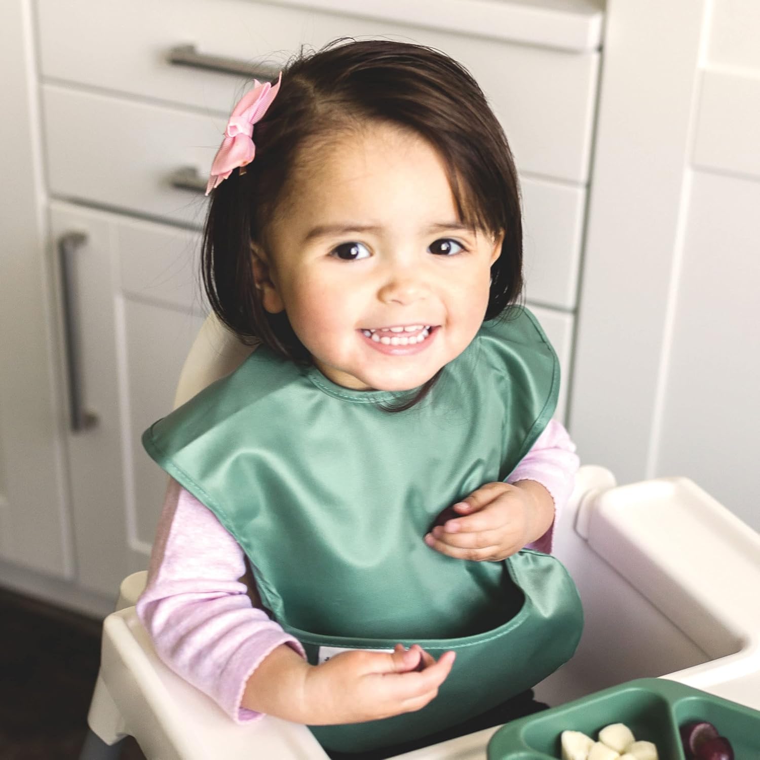 Tiny Twinkle Mess Proof Baby Bibs for Eating - Waterproof, Wipeable Bibs - Toddler Bibs - Travel