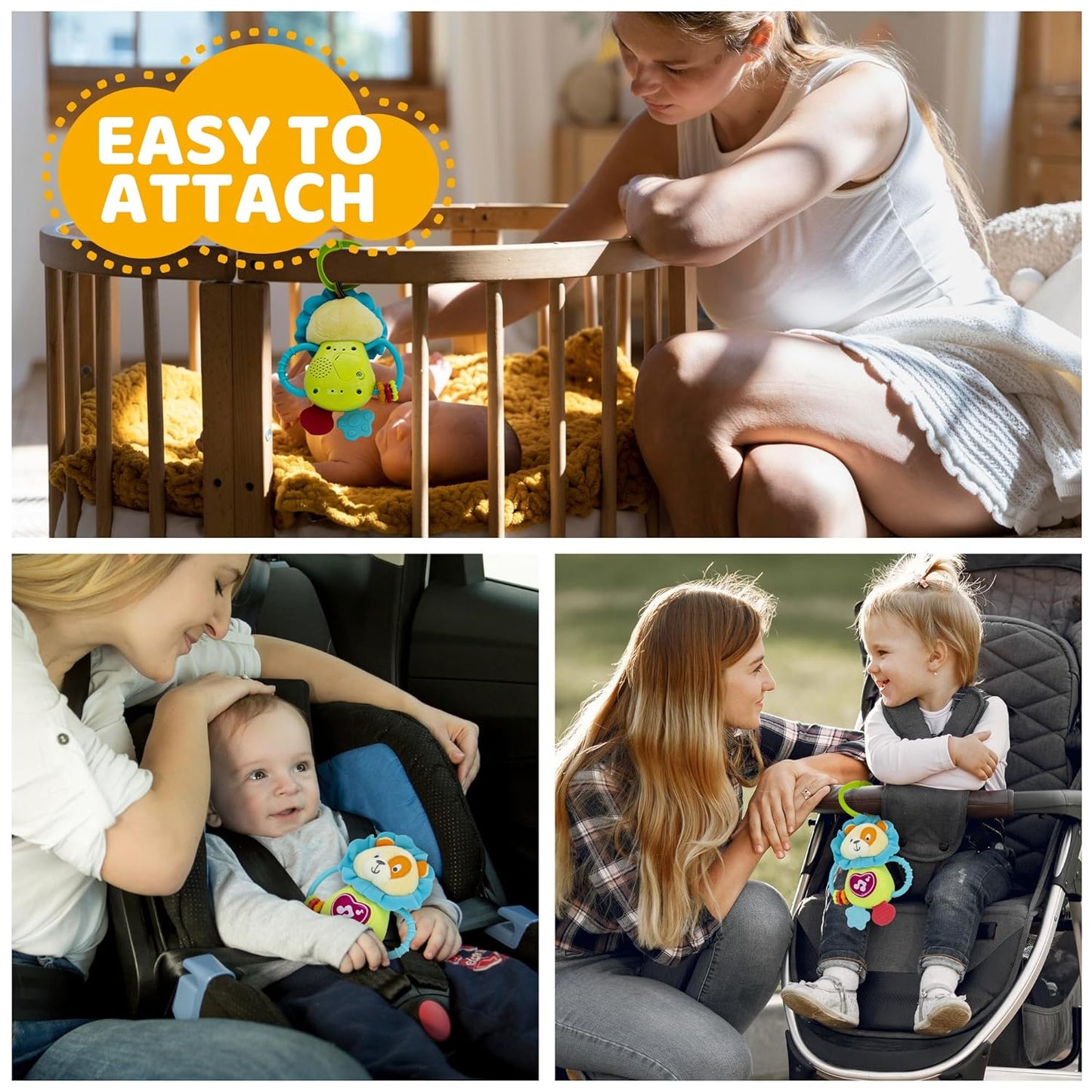 KiddoLab Musical Caesar Teething Toy for 3 Months and Up - Baby Teether, Rattle & Musical Toy with