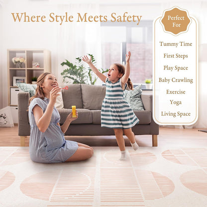 Super 1 Inch Thick Premium Quality Exercise & Baby Foam Play Mats - Expandable & Large Non-Toxic