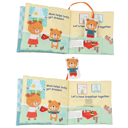 Teddy Bear Baby Toy Cloth Crinkle Books for Babies Infant Toddler, Soft Toys 0-6-12 Months Activity
