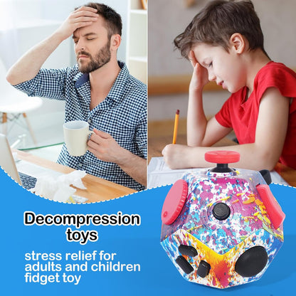 Mini Fidget Toys, Colorful Idea Fidget Dodecagon Toys for Adults and Children Help Relief