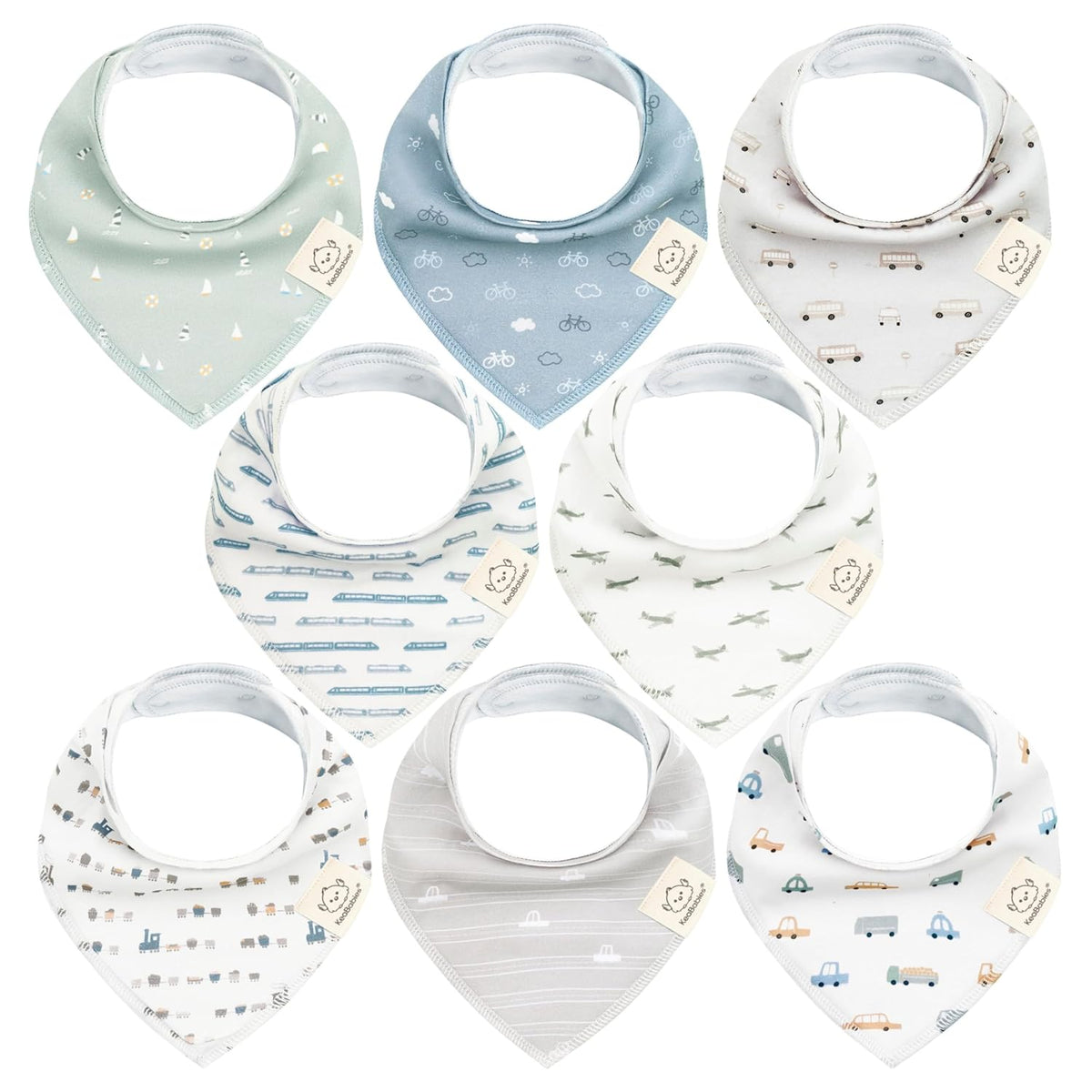 8-Pack Organic Baby Bandana Bibs for Boys, Girls - Super Absorbent Triangle Baby Bibs for Drooling