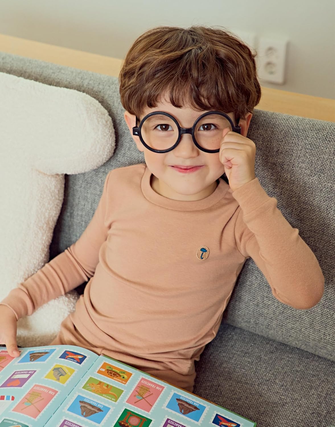 moimoln 6M-8Y Modal Cotton Solid Soft Breathable Baby Toddler Boys Girls Snug fit Pjs Long Sleeve