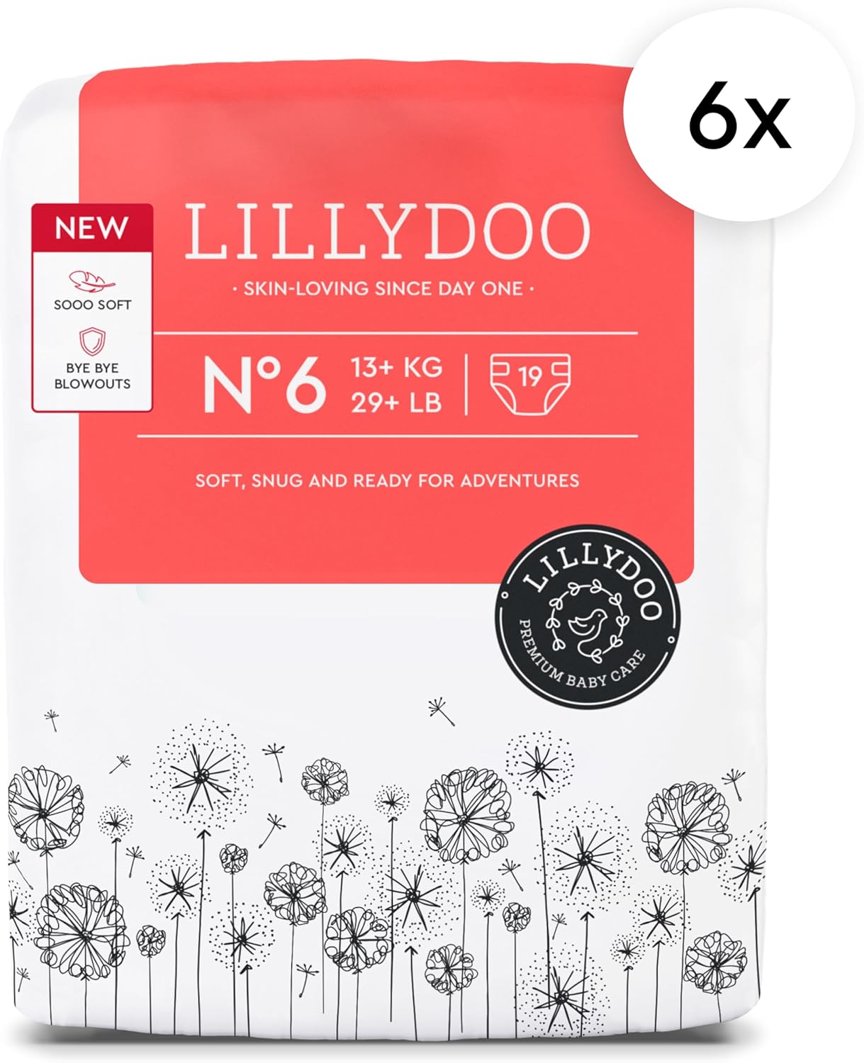 Baby Diapers - Size 6 (29+ lbs), Monthly Supply (114 Count), Leak Protection, Skin-Friendly