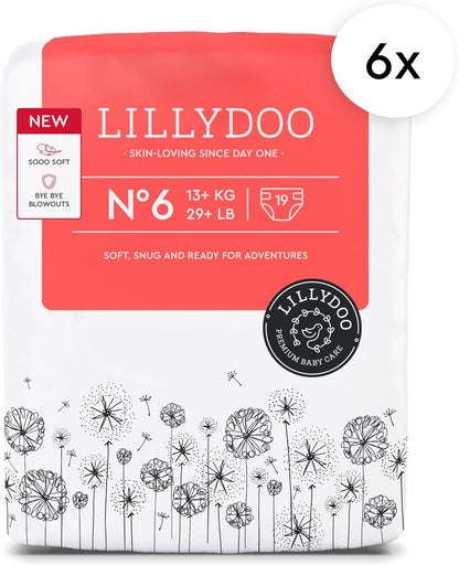 Baby Diapers - Size 6 (29+ lbs), Monthly Supply (114 Count), Leak Protection, Skin-Friendly