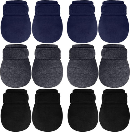 Newcotte Adjustable Baby Mittens No Scratch Newborn Cotton Breathable Gloves Warm Baby Mitts for