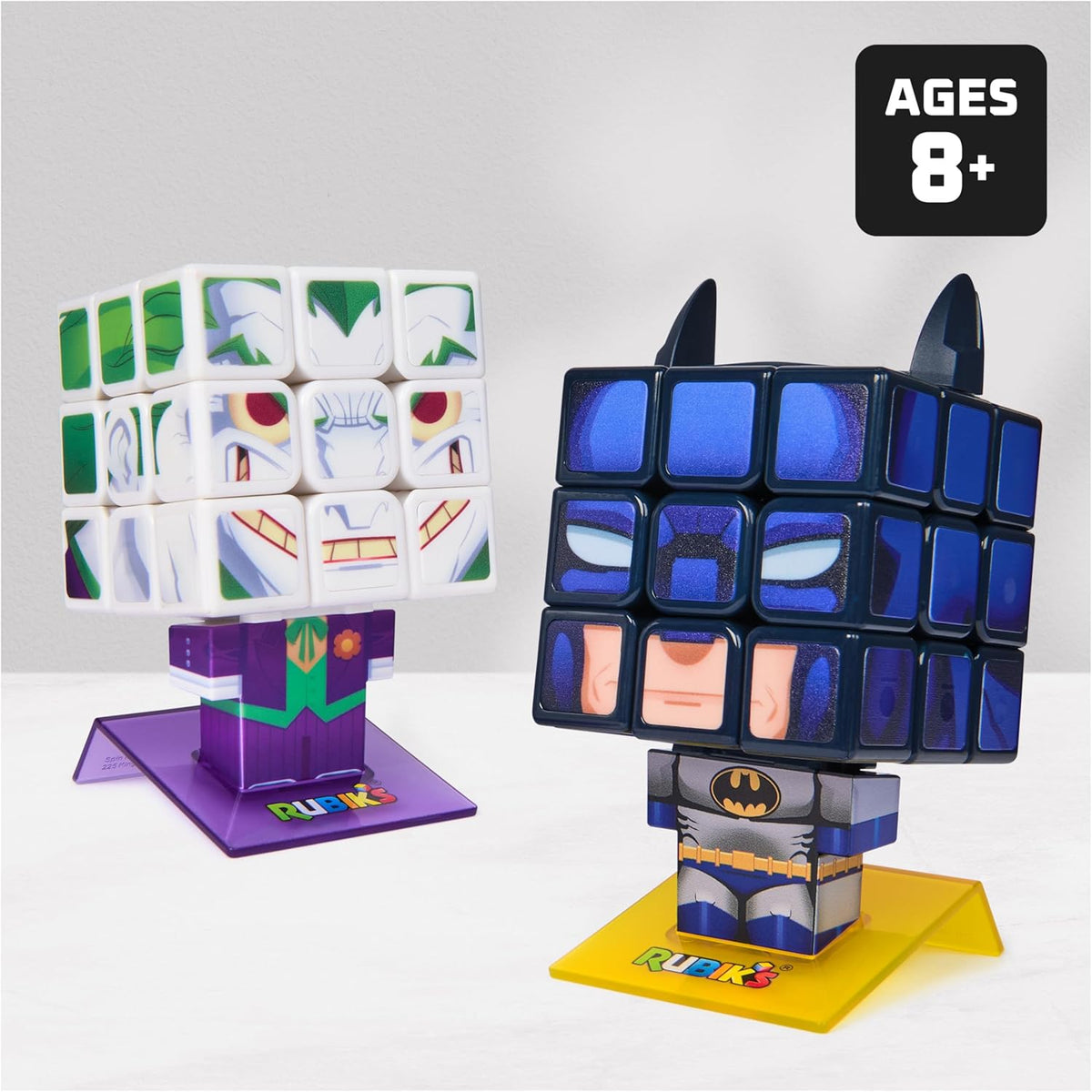 Rubik’s Cube Batman and Joker Cubers 2-Pack, Problem-Solving Challenging Brain Teaser Collectible