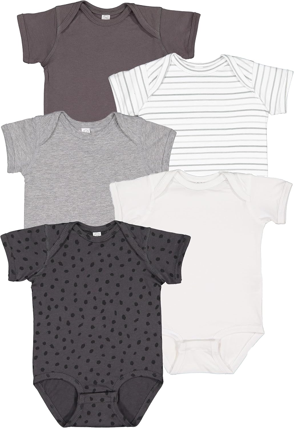 RABBIT SKINS Baby 5-Pack Soft Short Sleeve Bodysuit (4424K)