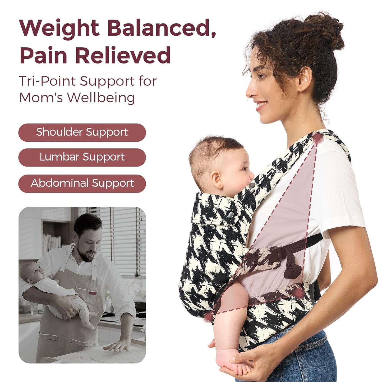 Momcozy Baby Carrier - Ergonomic, Cozy and Lightweight Carrier for 7-44lbs, Effortless to Put On