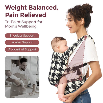 Momcozy Baby Carrier - Ergonomic, Cozy and Lightweight Carrier for 7-44lbs, Effortless to Put On