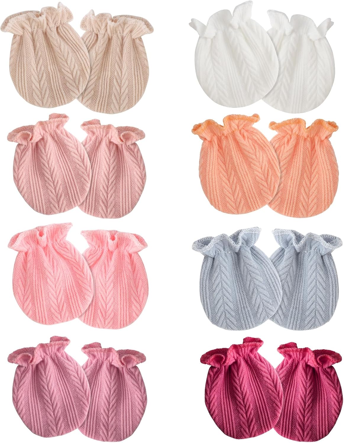 Newborn Baby Mittens No Scratch Cotton Elastic Wrist Gloves Infant Toddler Mittens for Baby Boy